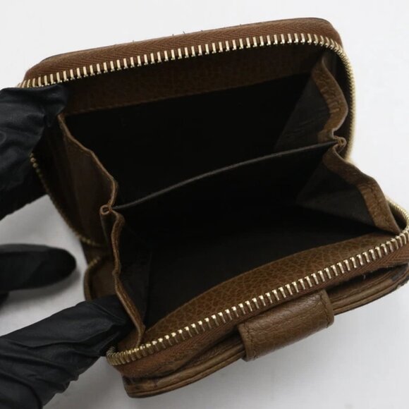 Gucci Beige/Brown GG Canvas and Leather Emblem Zip Mini Wallet - Picture 12 of 13